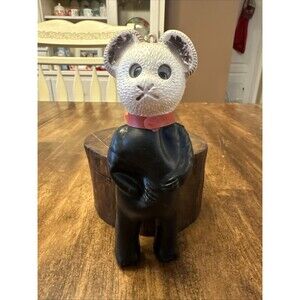 Vintage Blow Mold Panda Ornament Lenticular Google Eyes 5" Hong Kong